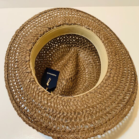 Hat Attack Sun Hat Woven Straw Wide Brim Summer Beach Women\'s Brown New main image 4